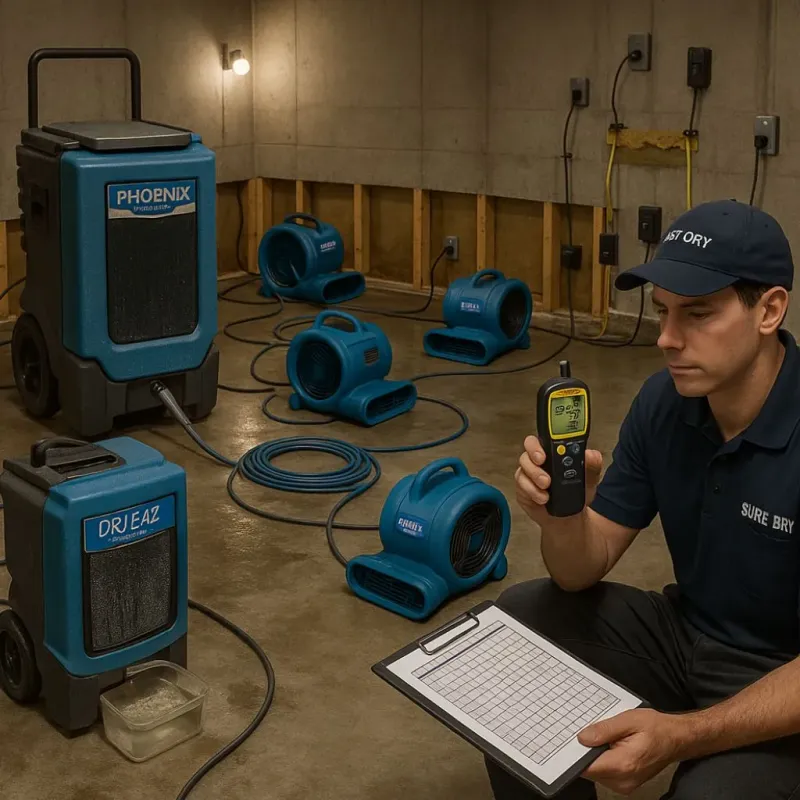 Structural Drying and Dehumidification process in Bear, DE